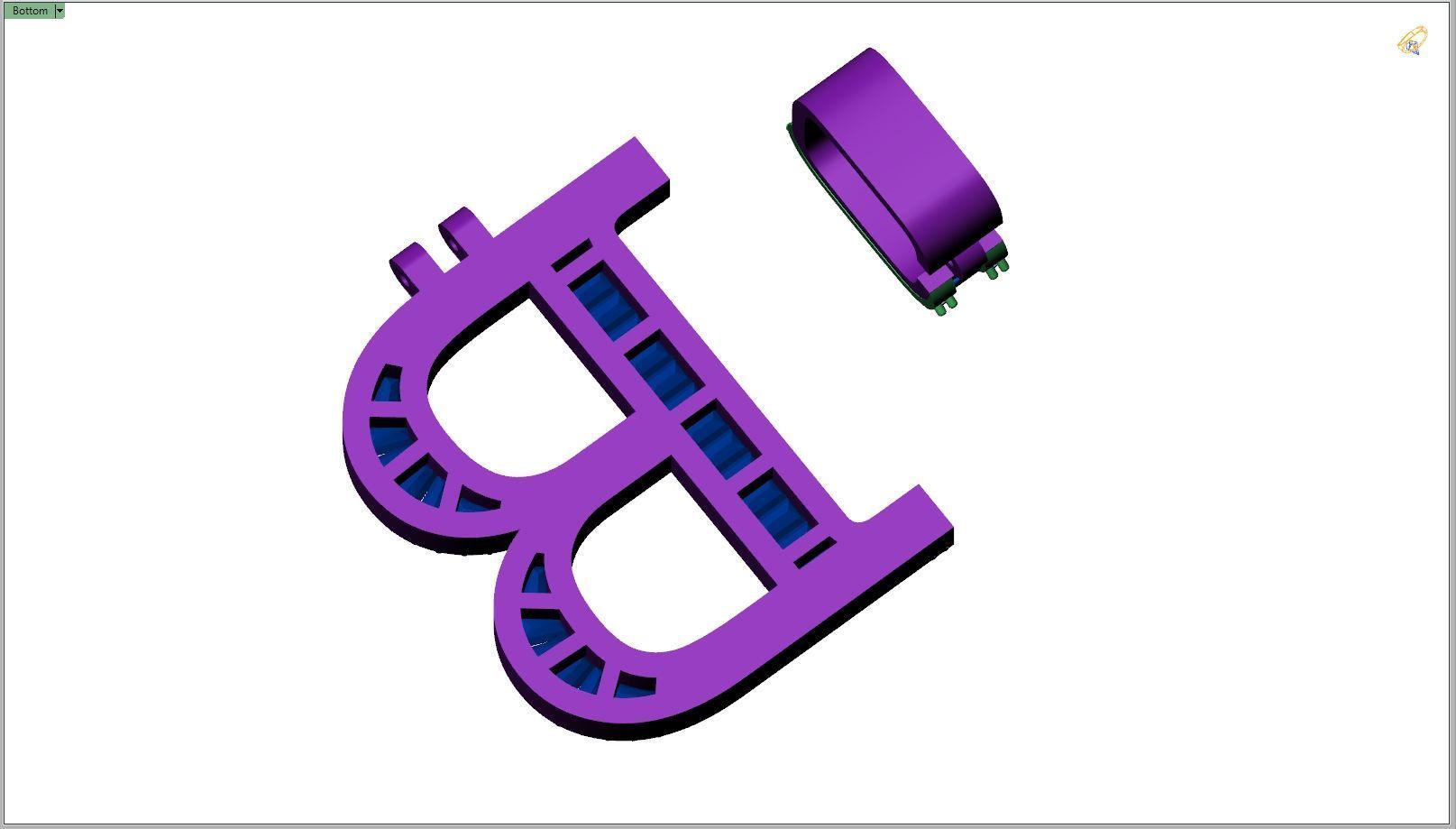 Custom Initial B Letter Diamond Pendant A to Z Alphabet Necklace 3D print model_11