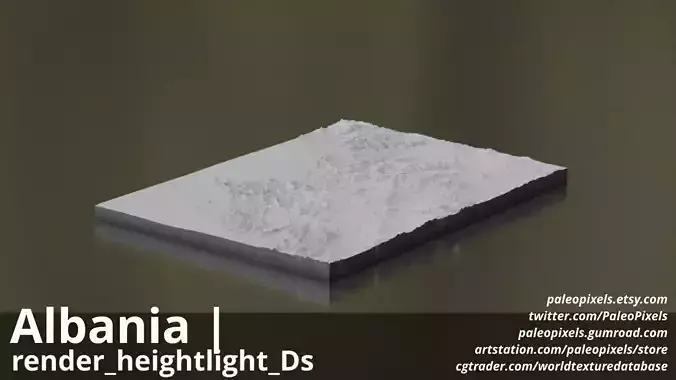 Albania FBX mesh Displacement 11k High resolution Maps and masks 3D print model