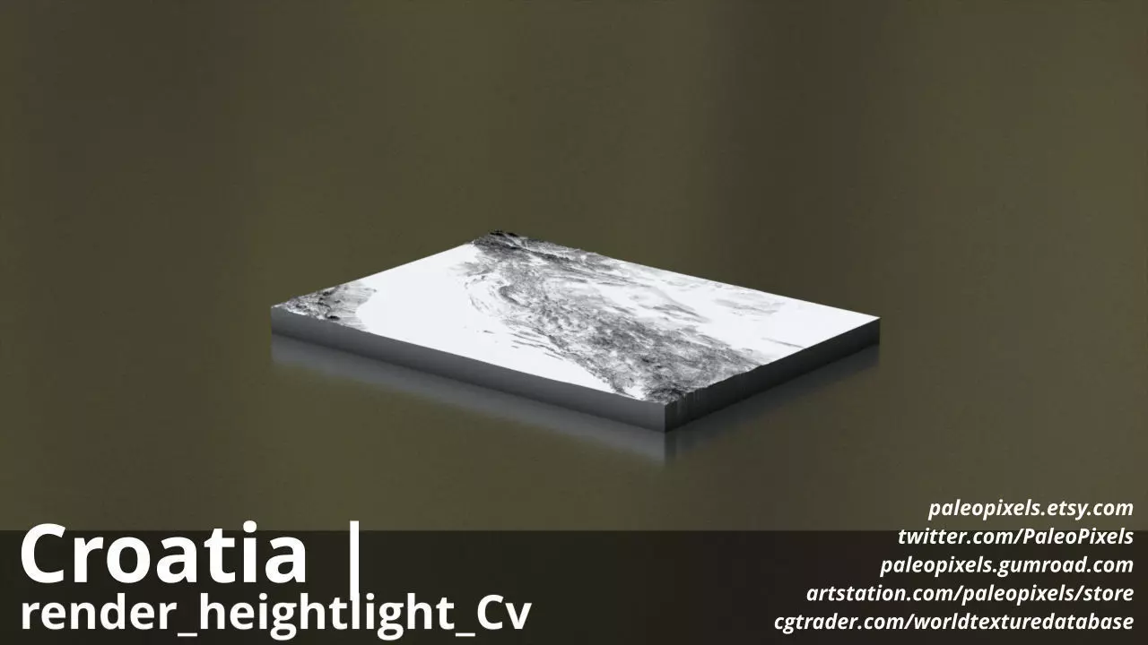 Croatia 14k High resolution Maps and masks 3D model