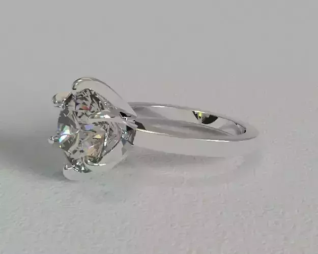 Classic Solitaire Diamond Ring - 3D Model