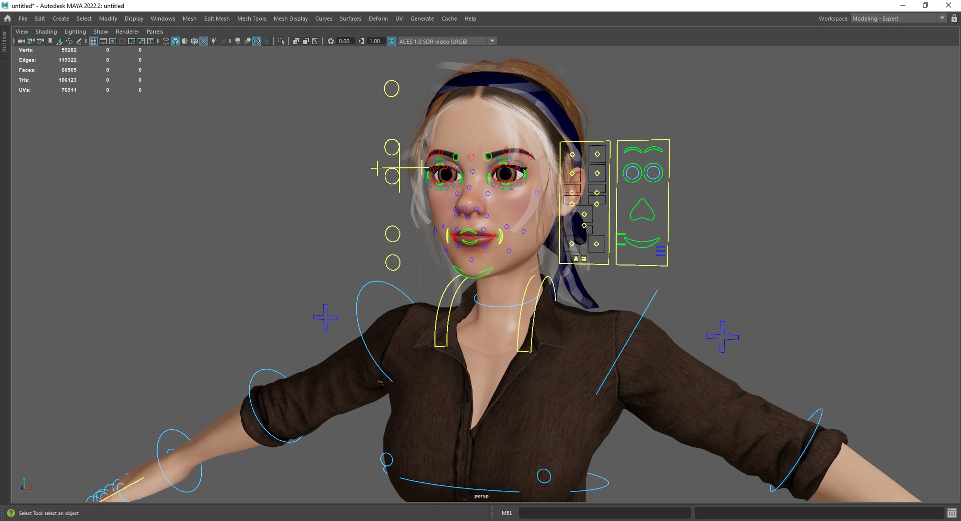 Cartoon Woman in Casual Outfit HQ Low-poly 3D model_25