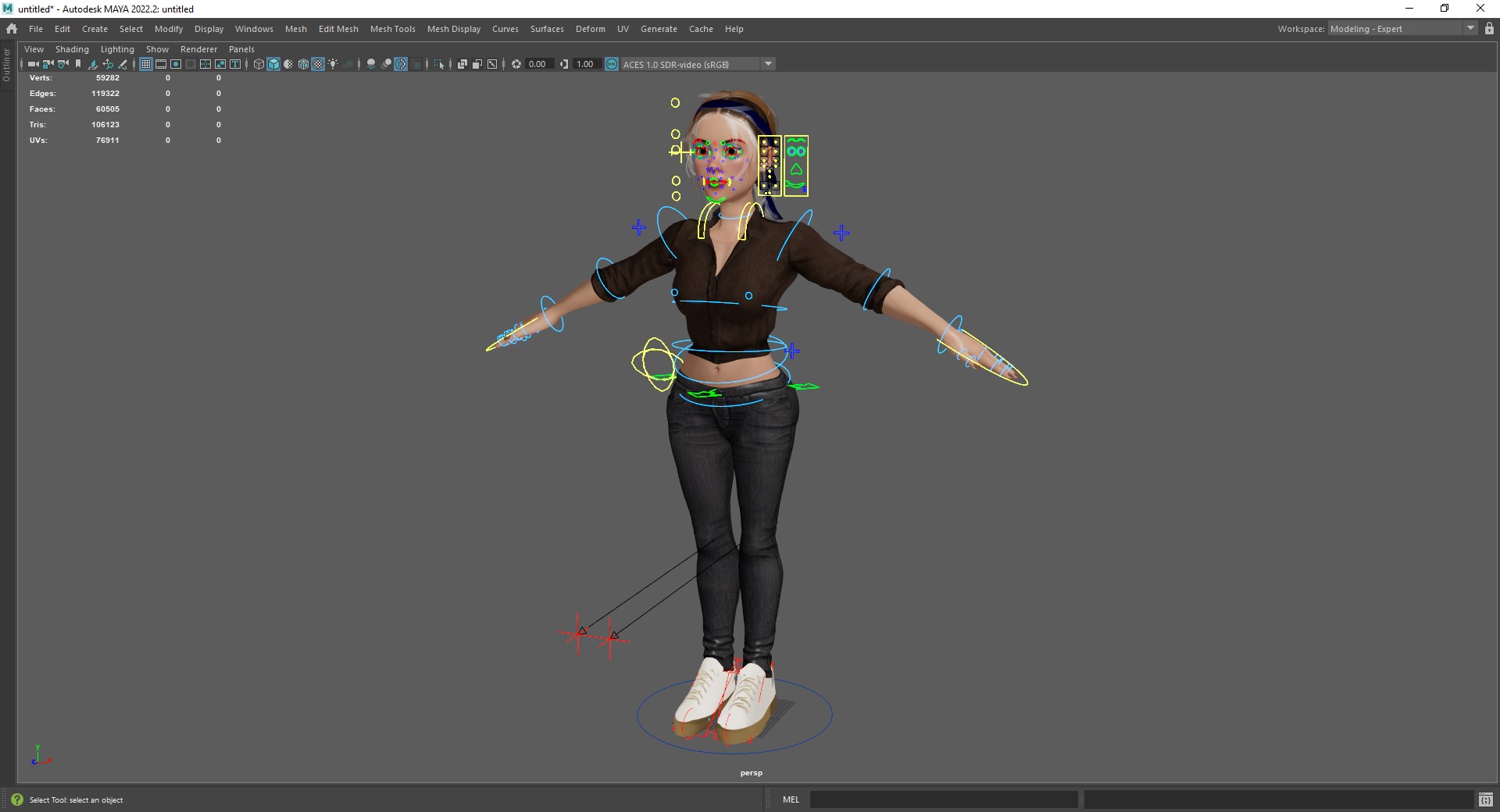 Cartoon Woman in Casual Outfit HQ Low-poly 3D model_24