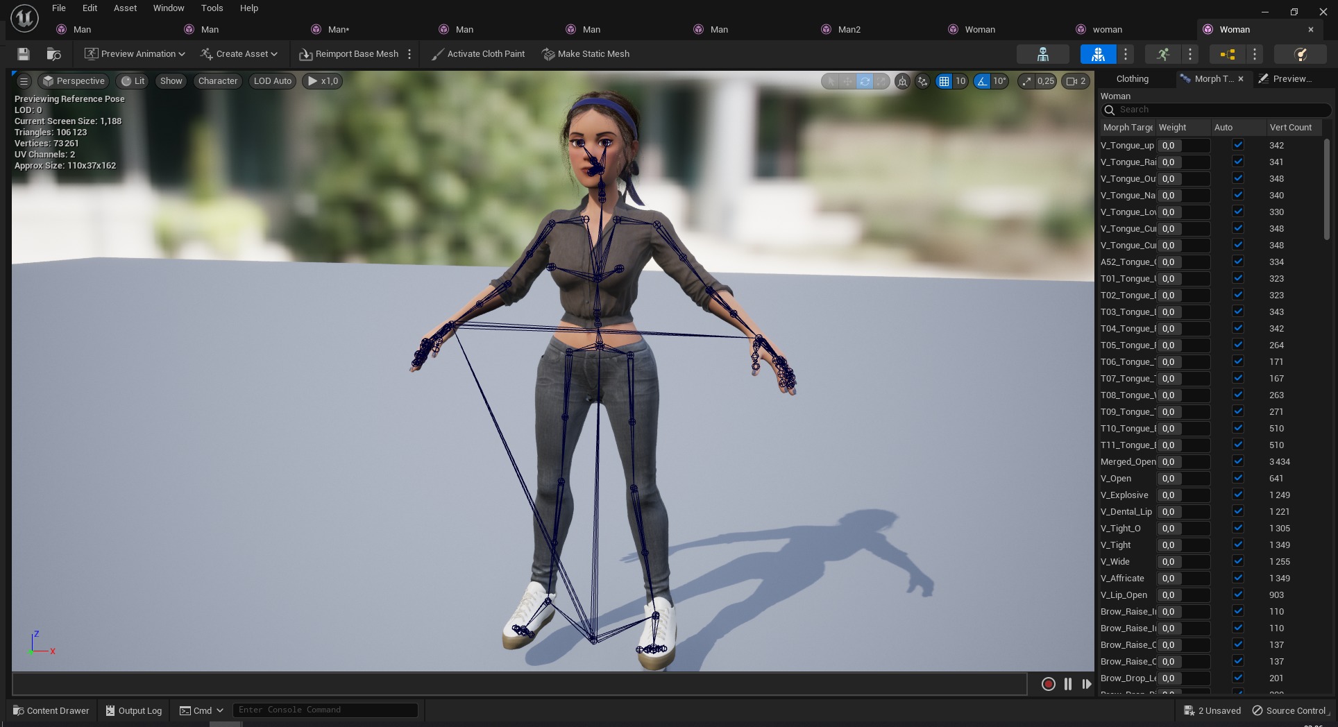 Cartoon Woman in Casual Outfit HQ Low-poly 3D model_29