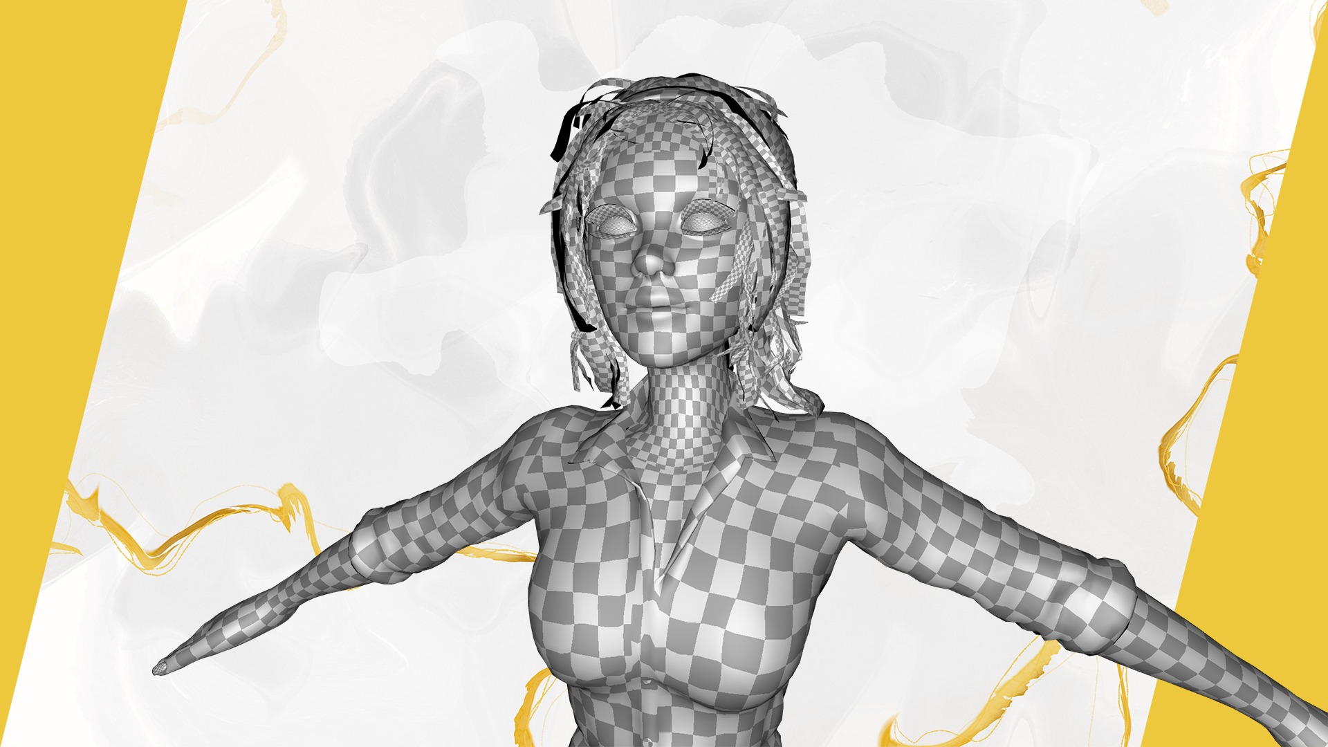 Cartoon Woman in Casual Outfit HQ Low-poly 3D model_31