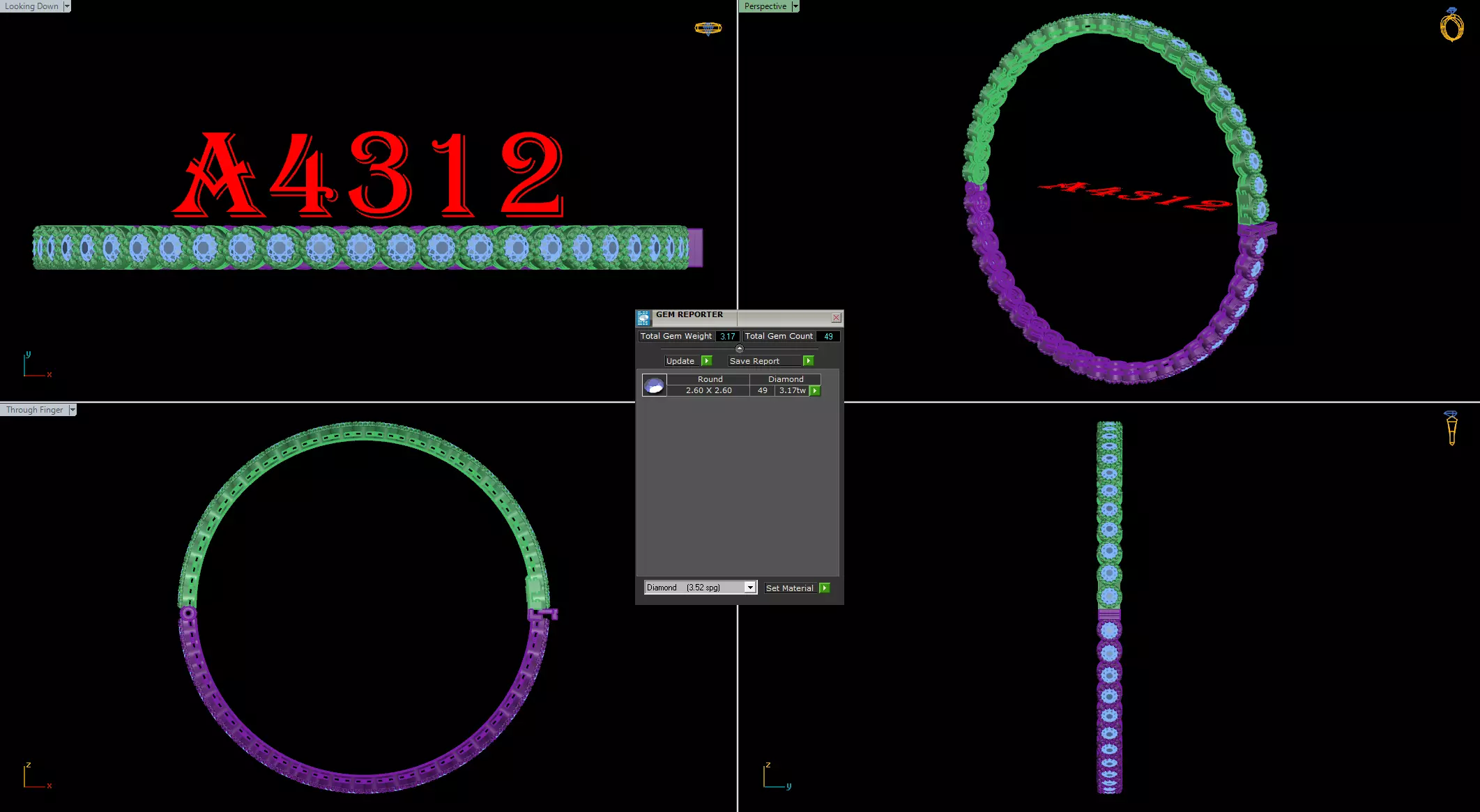 bangle bracelet 3D print model_0