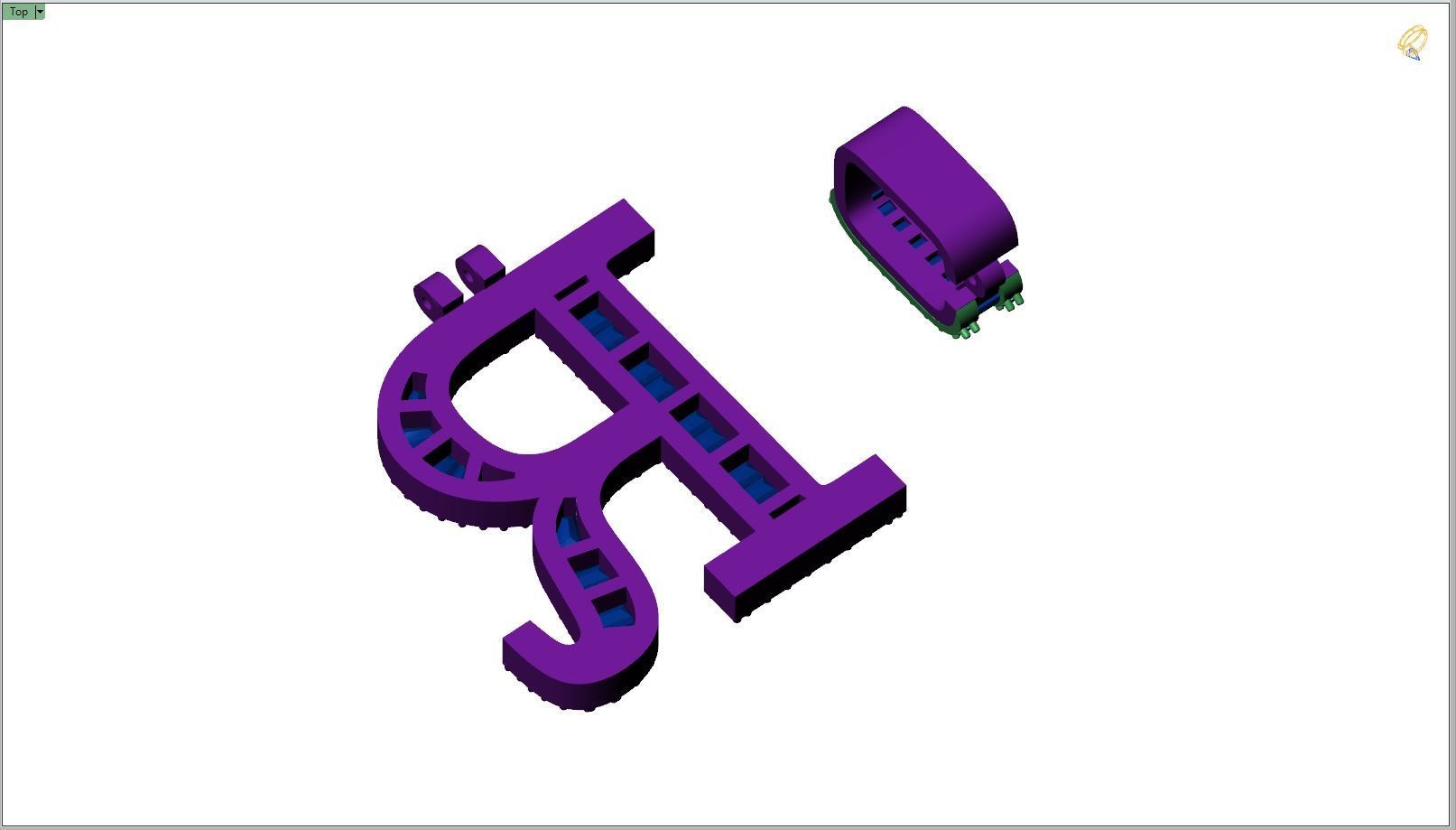 Custom Initial R Letter Diamond Pendant AtoZ Alphabet Necklace 3D print model_11