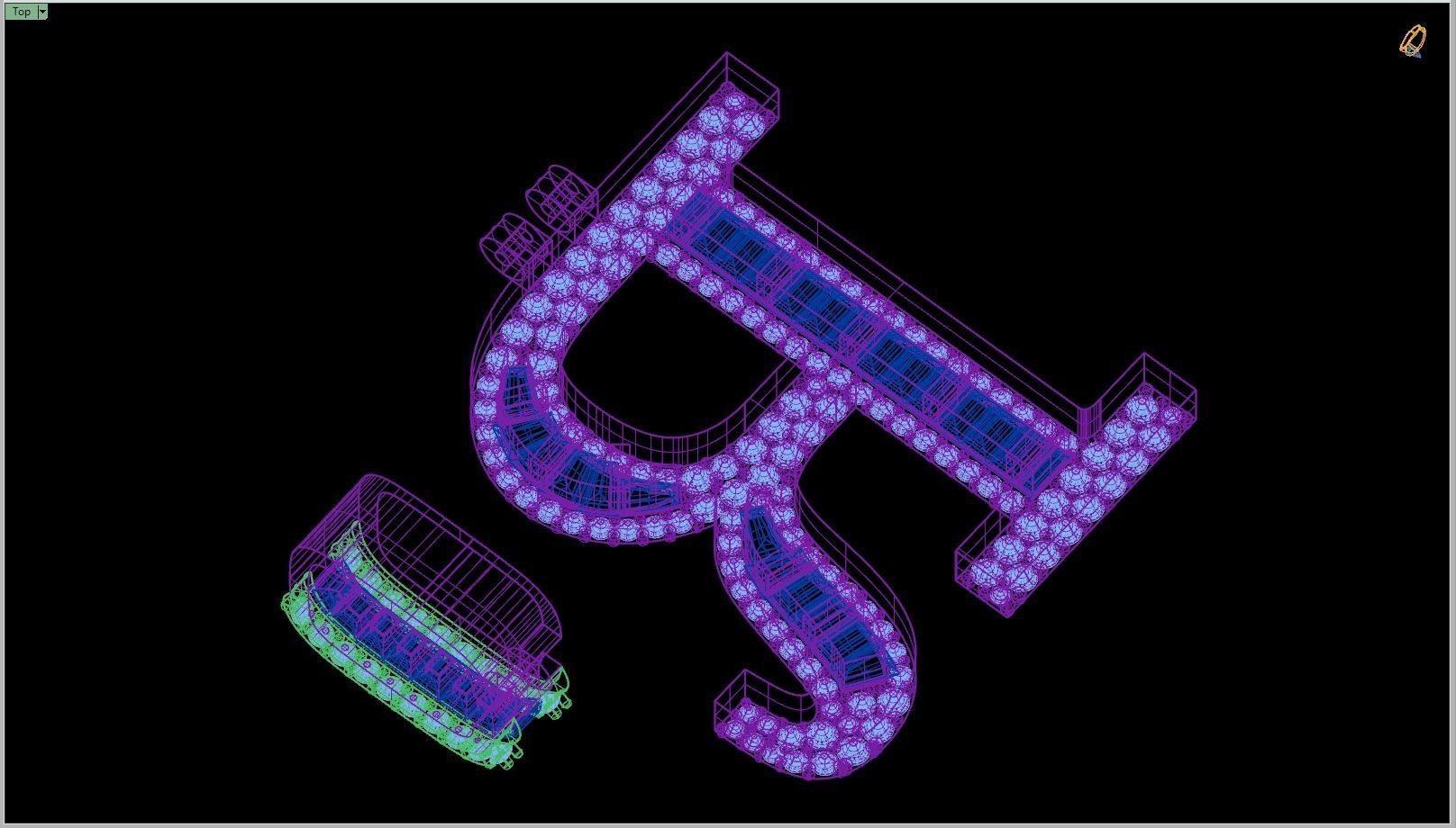 Custom Initial R Letter Diamond Pendant AtoZ Alphabet Necklace 3D print model_16