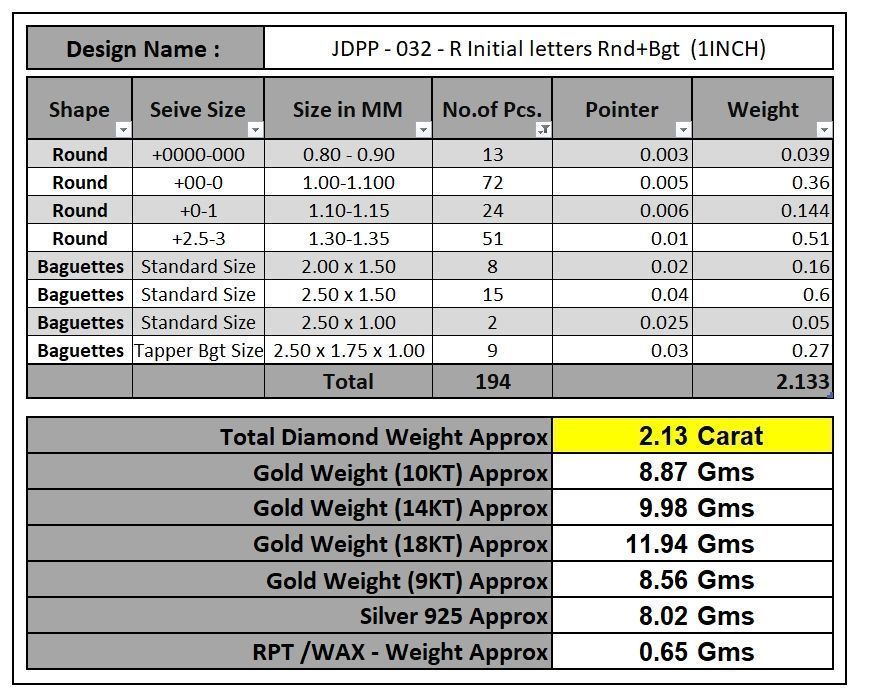 Custom Initial R Letter Diamond Pendant AtoZ Alphabet Necklace 3D print model_18