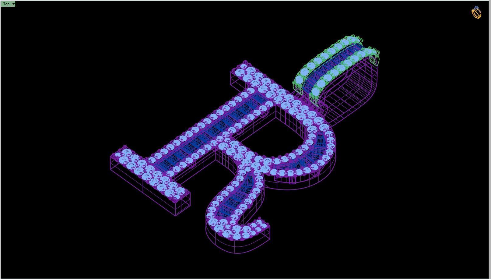 Custom Initial R Letter Diamond Pendant AtoZ Alphabet Necklace 3D print model_13