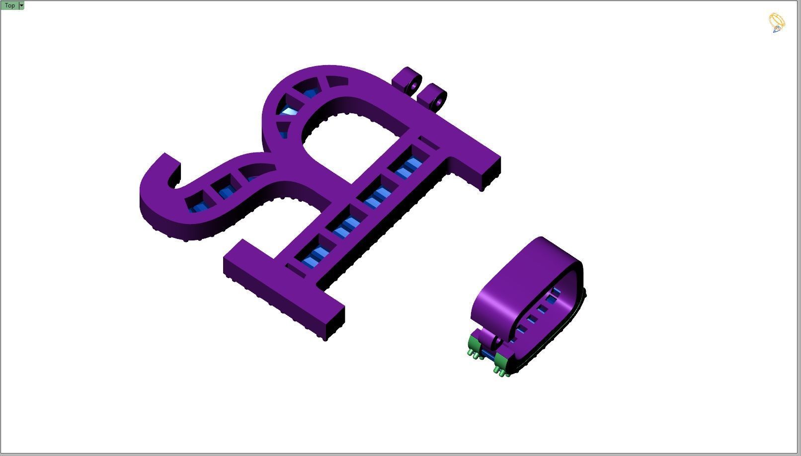 Custom Initial R Letter Diamond Pendant AtoZ Alphabet Necklace 3D print model_10