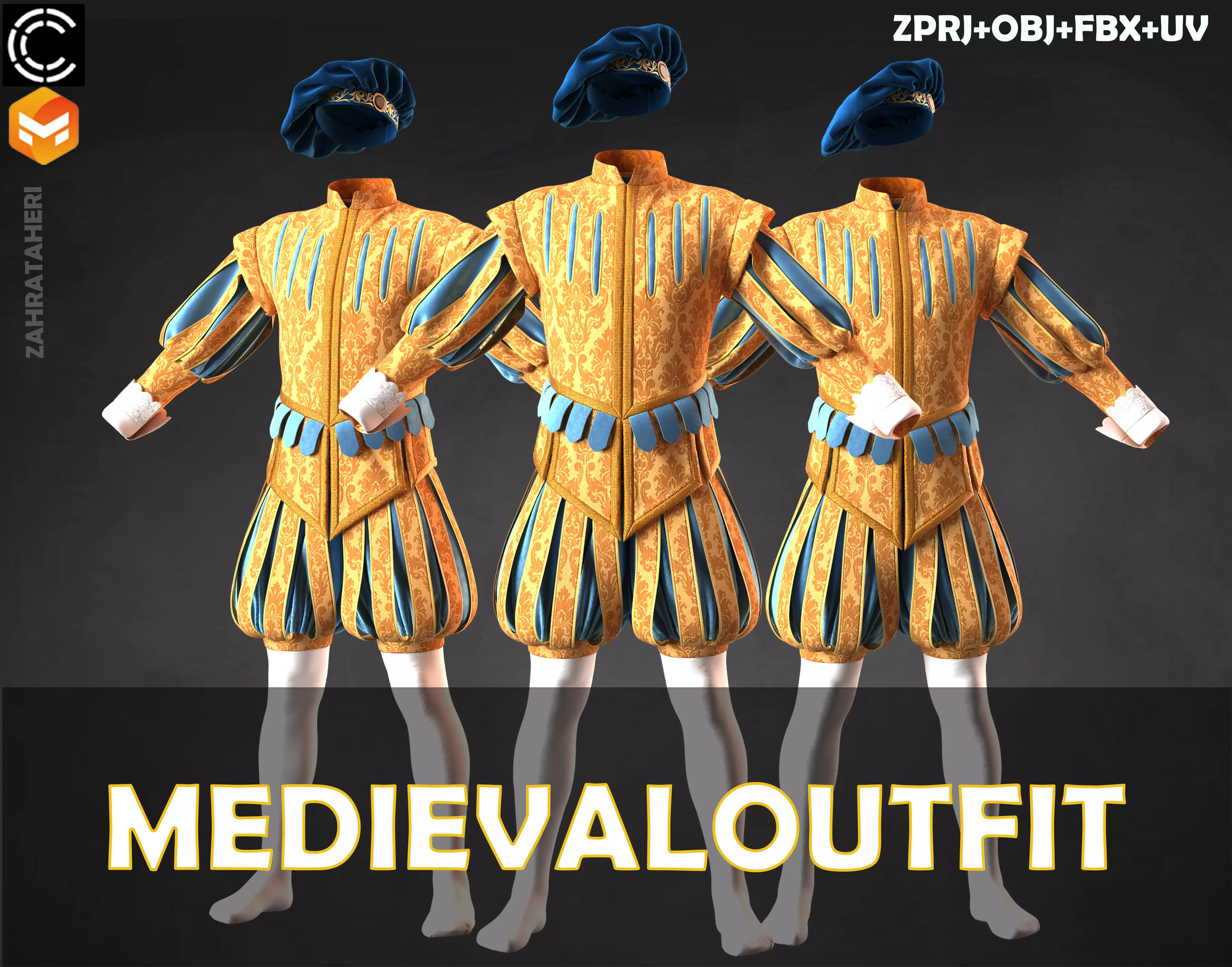 MENS MEDIEVAL OUTFIT 3D model