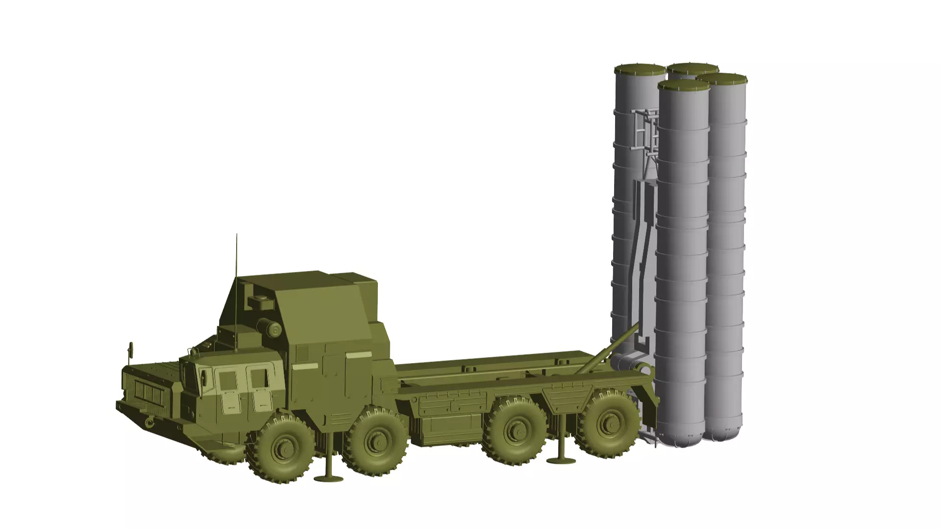 The S-300 long-range surface-to-air missile systems 3D model