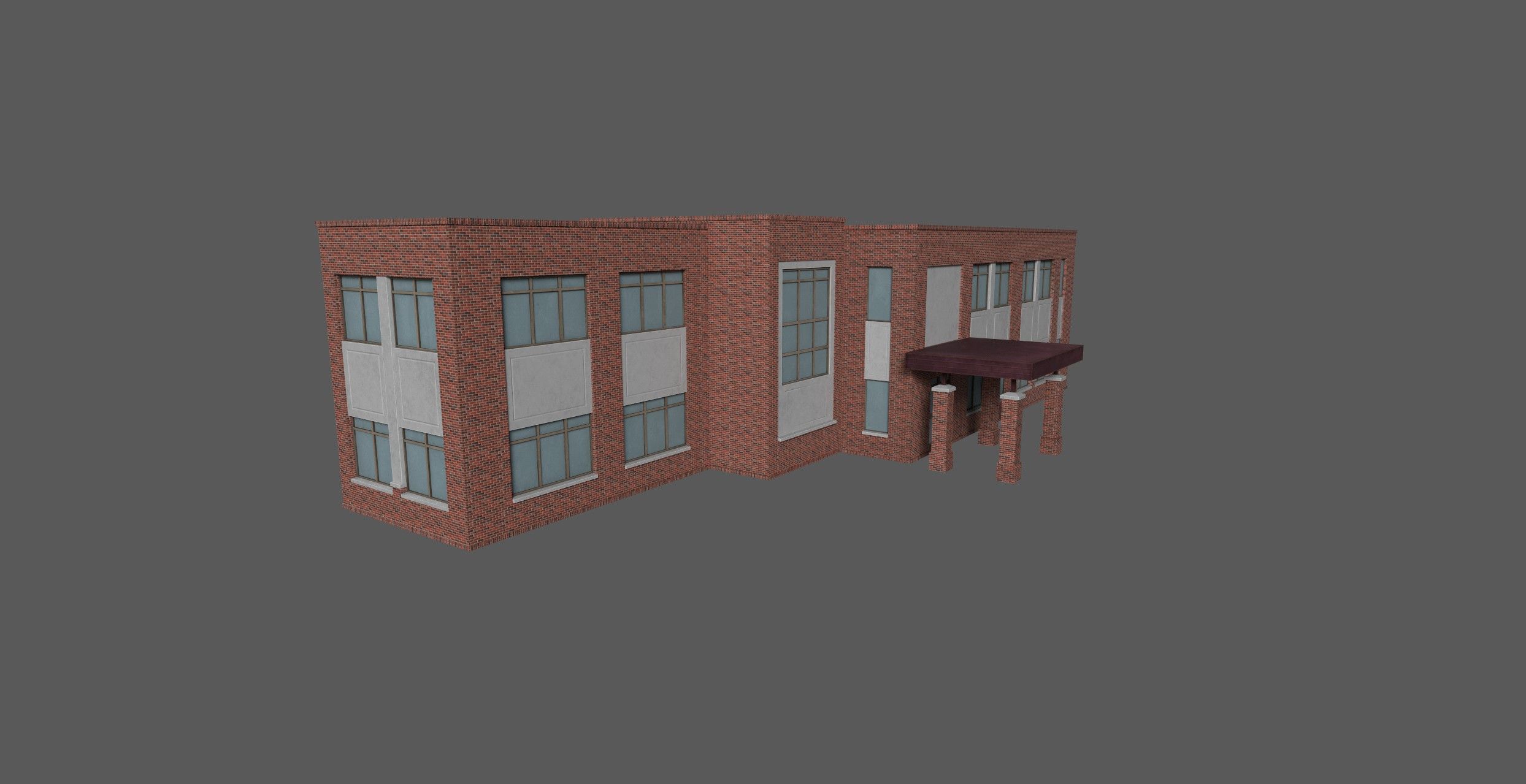 Administration building 3D 3D model_1
