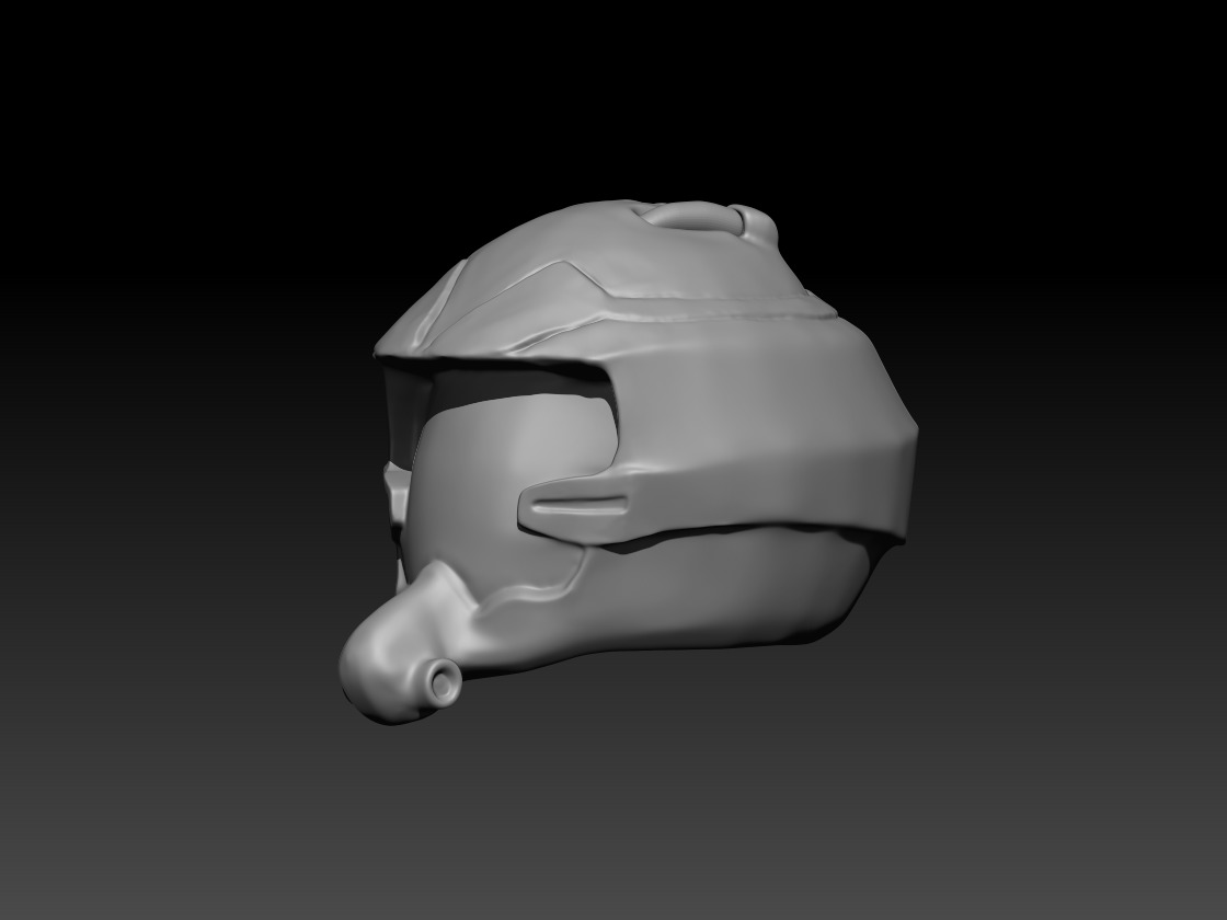 Macros Robotic Helmet  Low-poly 3D model_1