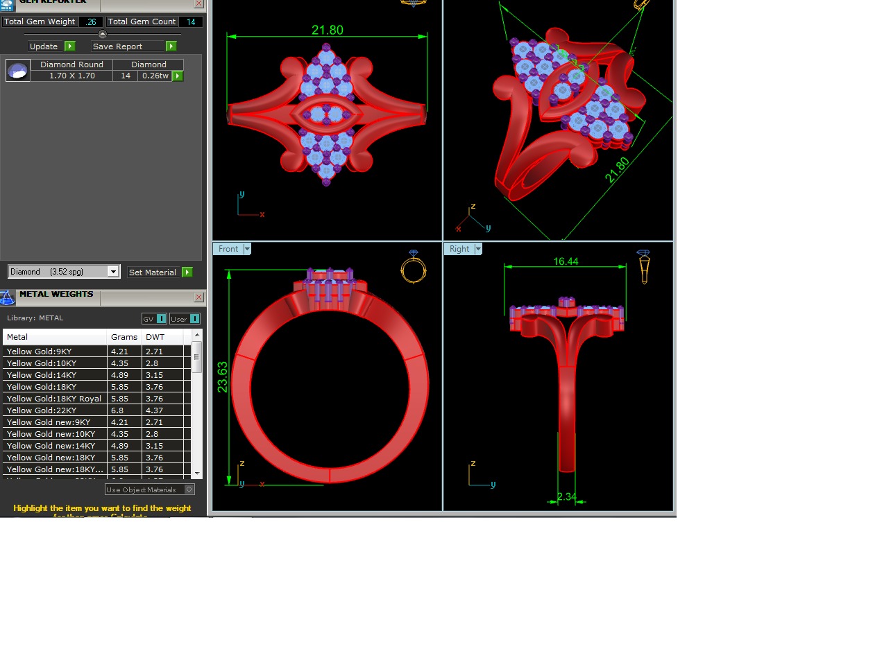 Women Diamond Ring 3dm renders details 3D print model_4