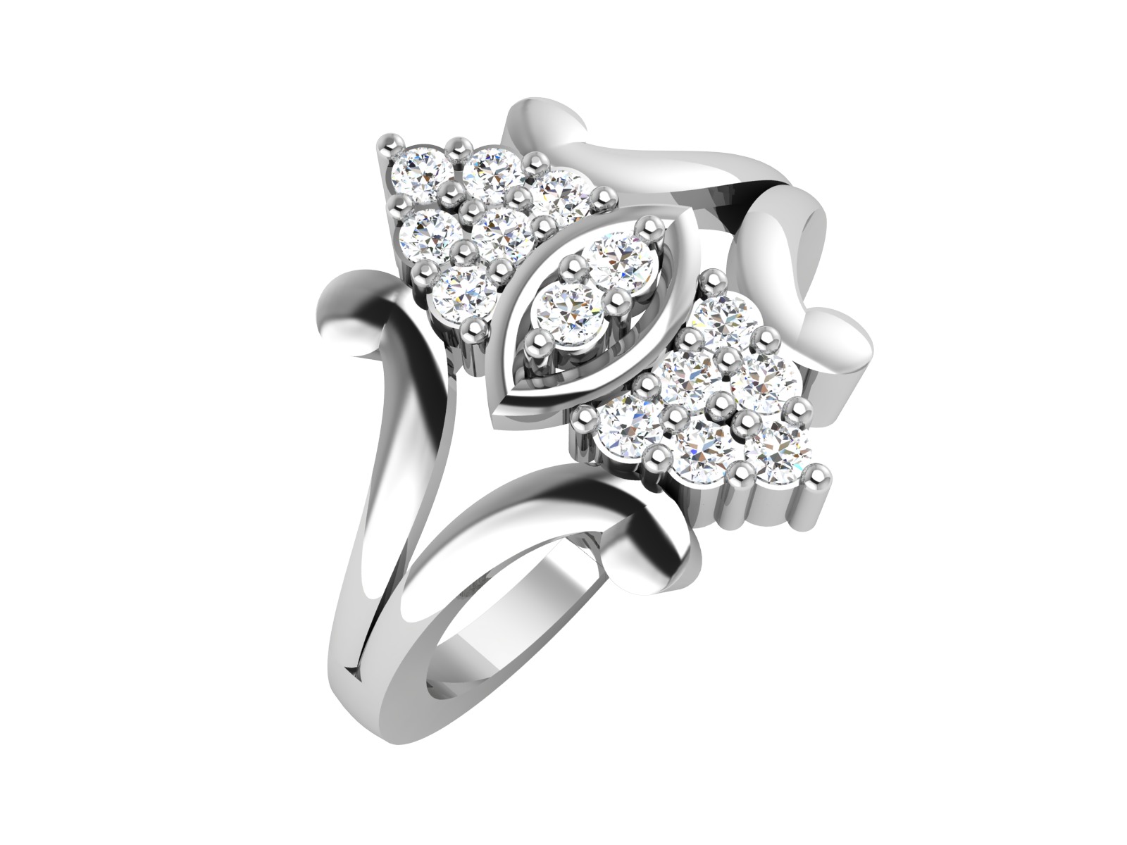 Women Diamond Ring 3dm renders details 3D print model_8