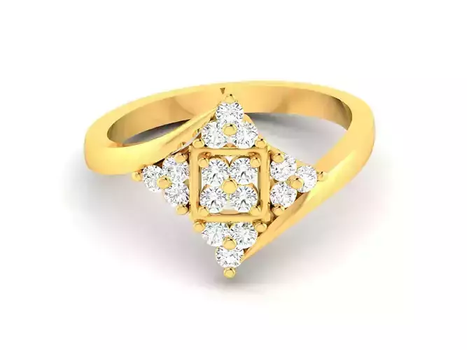 Women Diamond Ring 3dm renders details