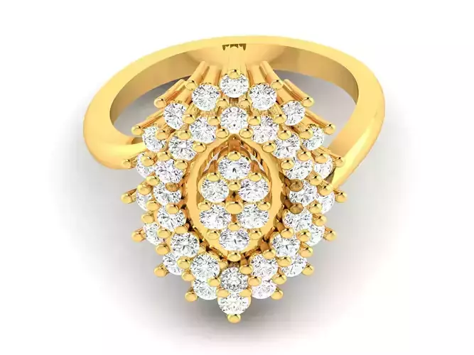 Women Diamond Ring 3dm renders details