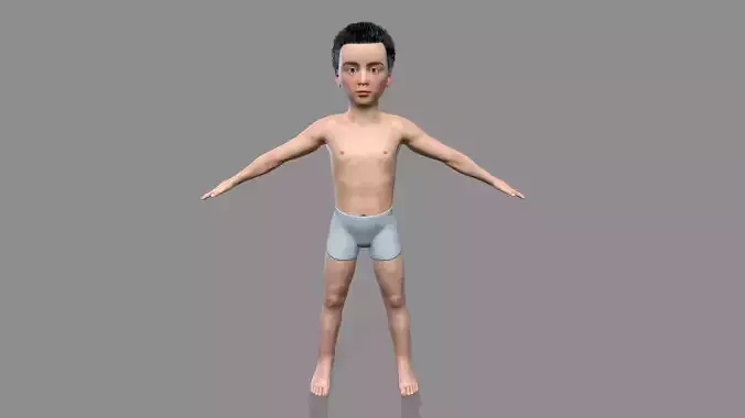 children Low-poly 3D model