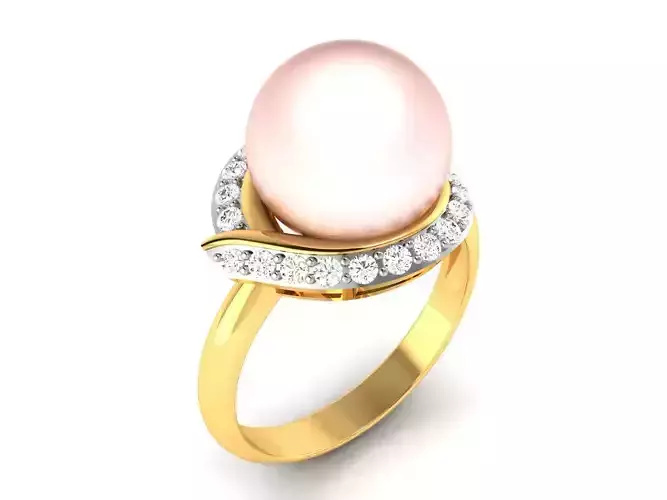 Diamond Pearl Ring