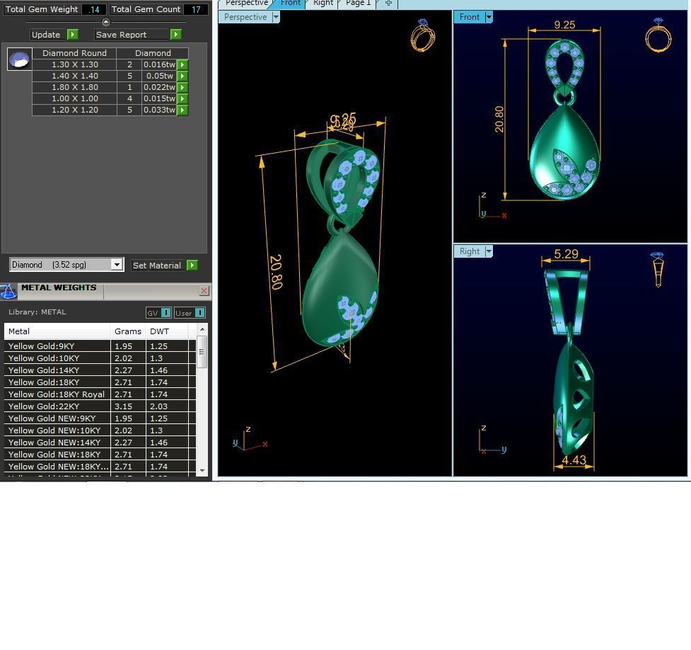 Diamond Pendant 3D print model_1