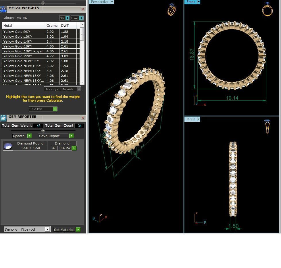 Diamond Ring 3D print model_2