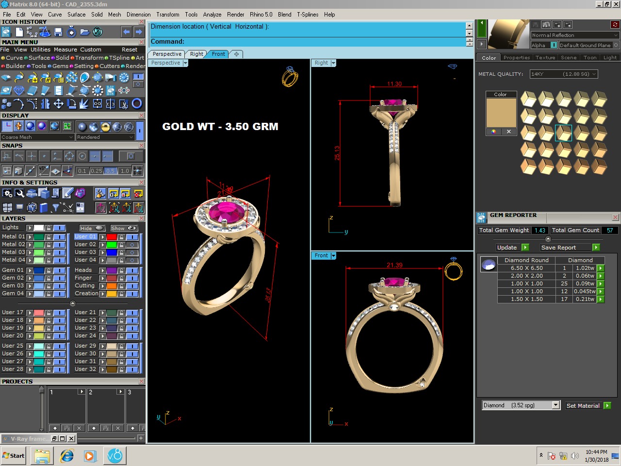 Diamond Ring 3D print model_1