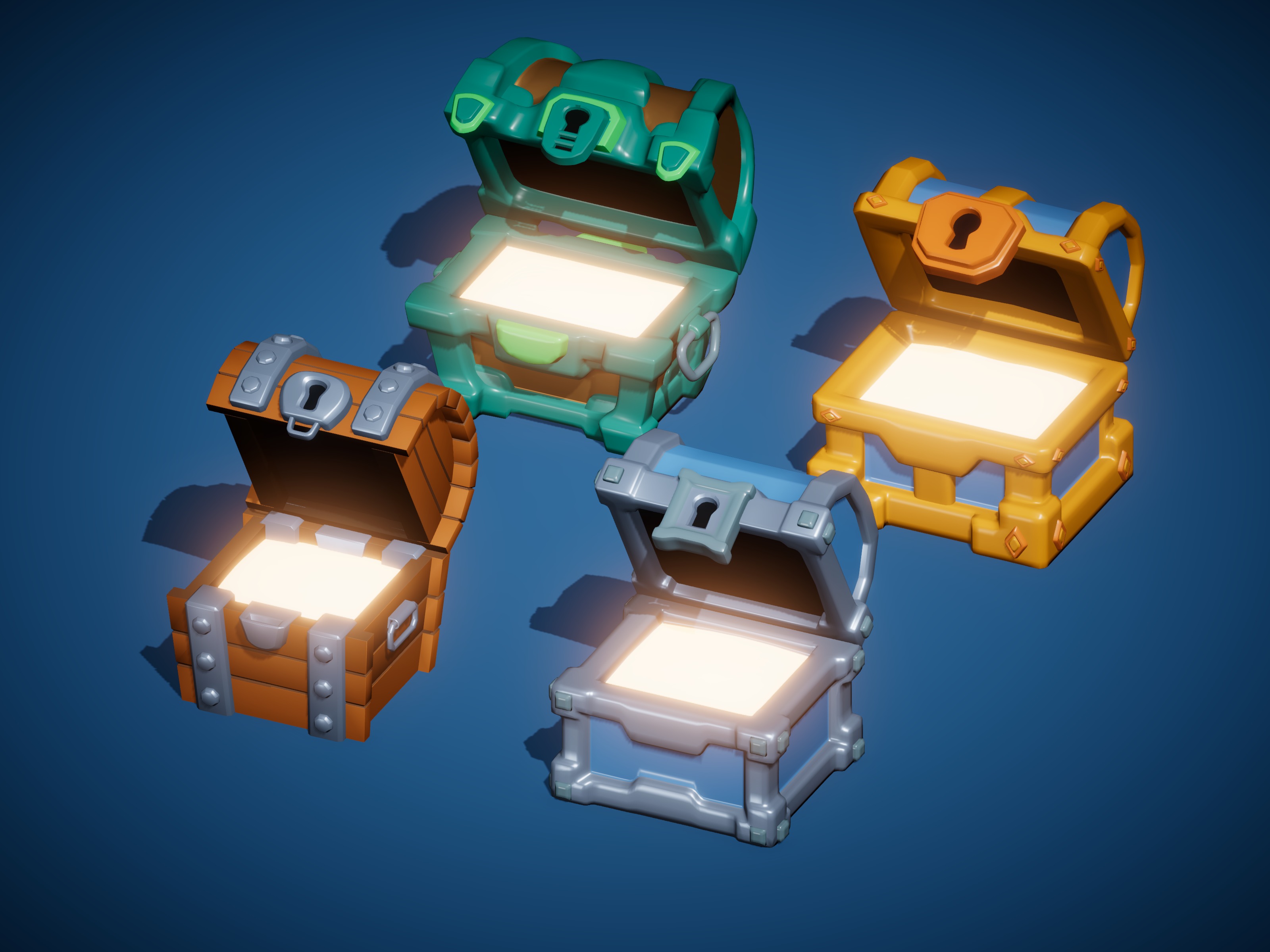 Stylized Treasure Chests -  Casual-Fantasy Megapack  3D Model Collection_6