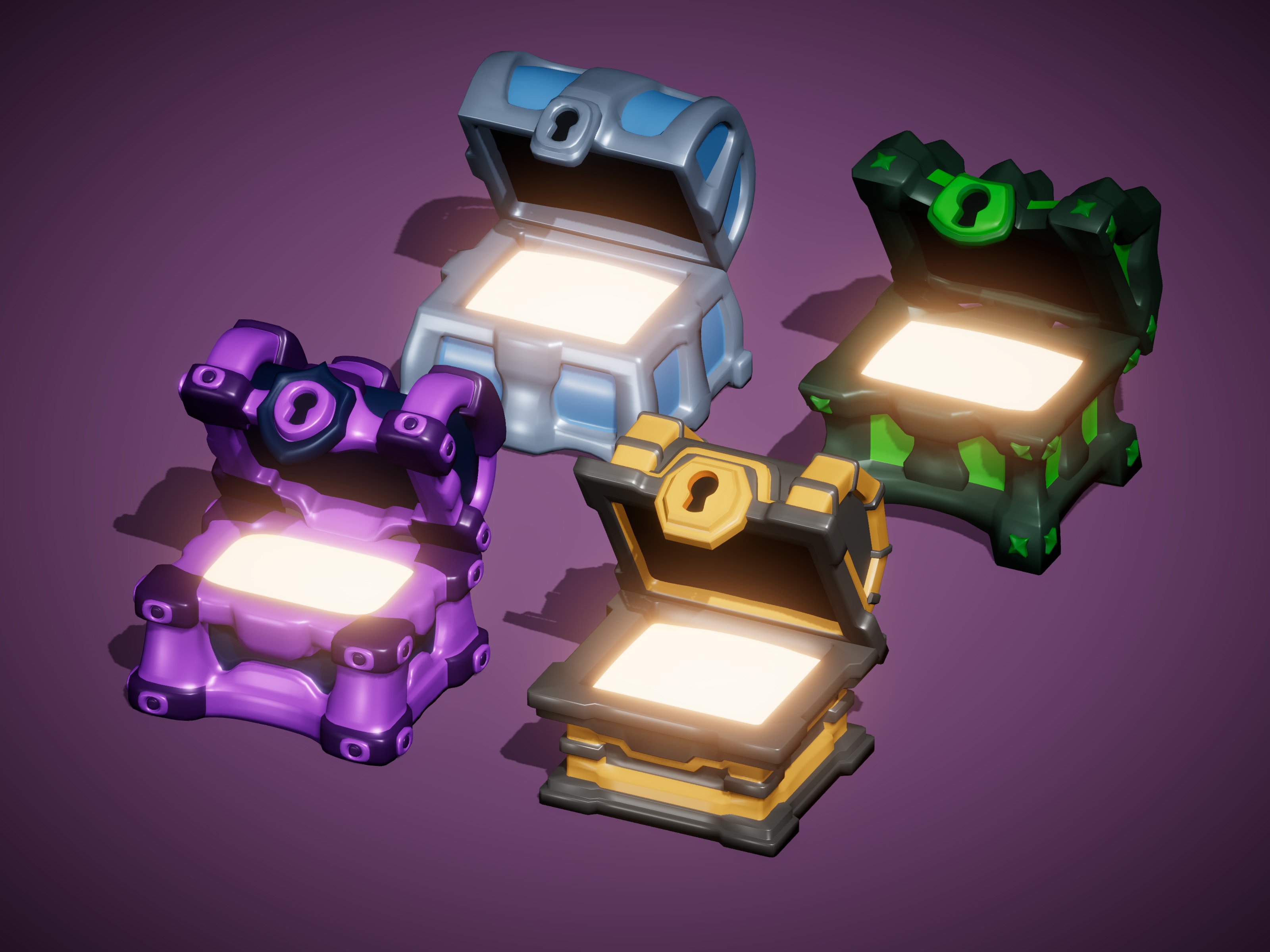 Stylized Treasure Chests -  Casual-Fantasy Megapack  3D Model Collection_7