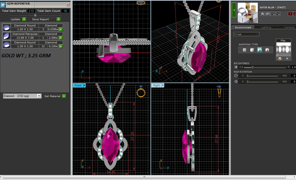 Diamond Pendant 3D print model_1