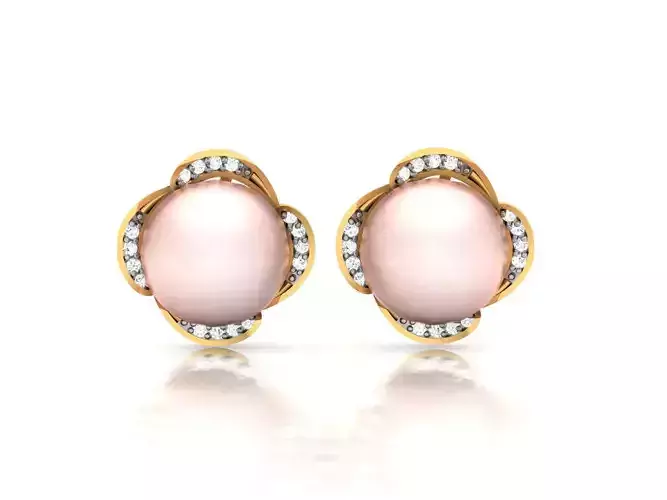 Diamond Pearl Earrings