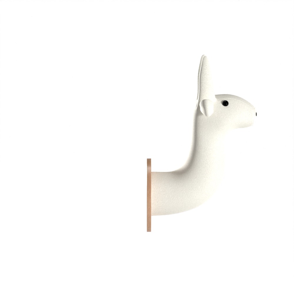 Faux Taxidermy White Animal Head Trophy Wall Mounted Low Poly Low-poly 3D model_2