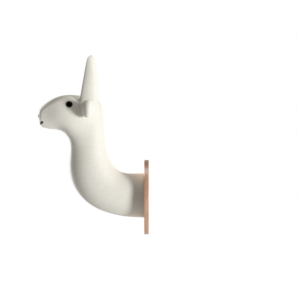 Faux Taxidermy White Animal Head Trophy Wall Mounted Low Poly Low-poly 3D model_7