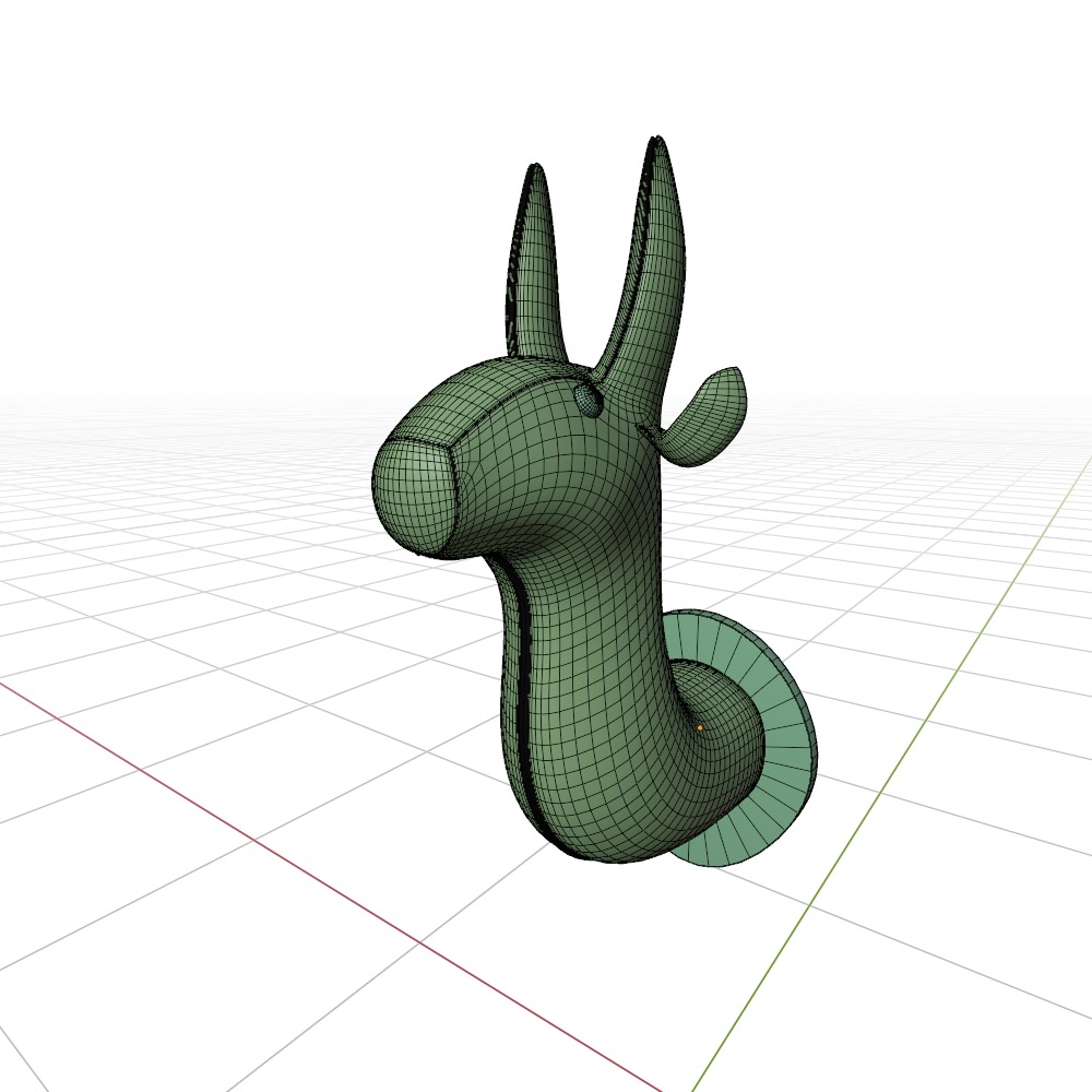 Faux Taxidermy White Animal Head Trophy Wall Mounted Low Poly Low-poly 3D model_9