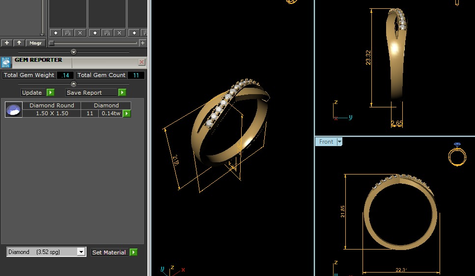 Diamond Ring 3D print model_3