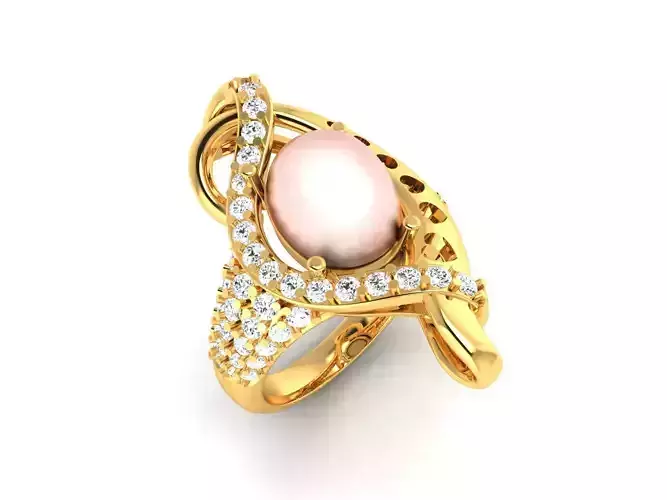 Diamond Pearl Ring