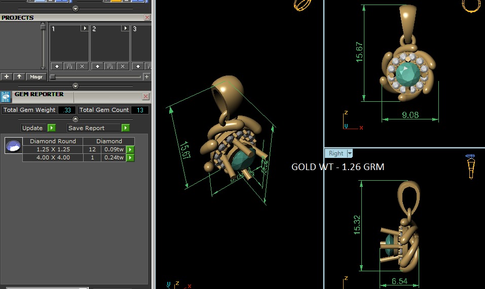 Diamond Pendant 3D print model_4