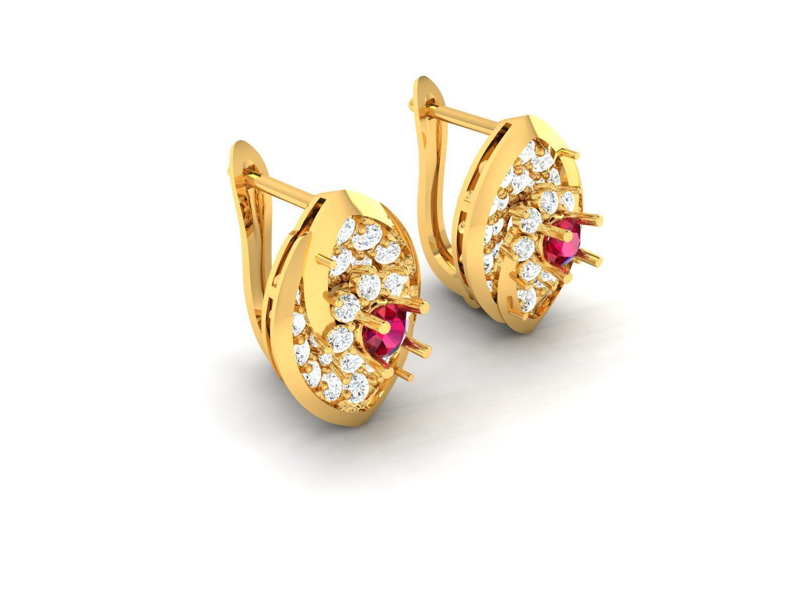 Diamond Earrings 3D print model_1