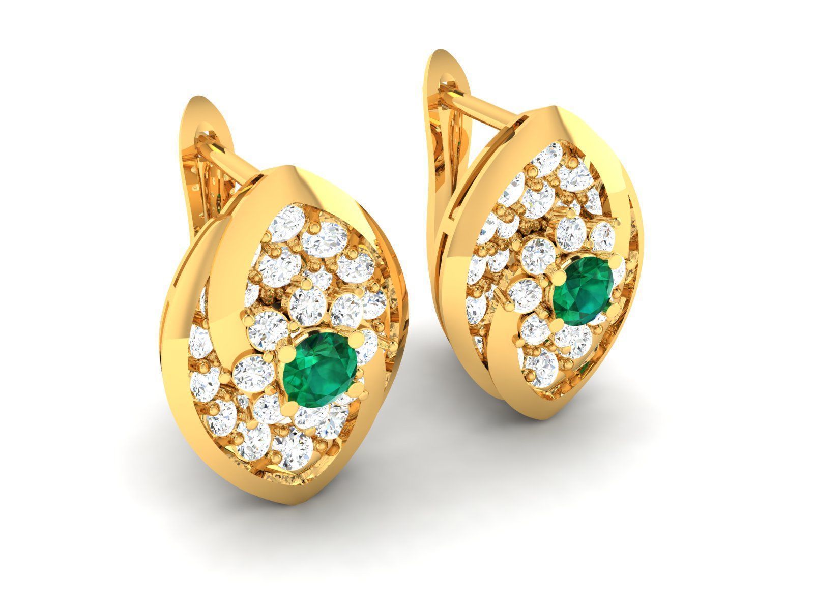 Diamond Earrings 3D print model_5