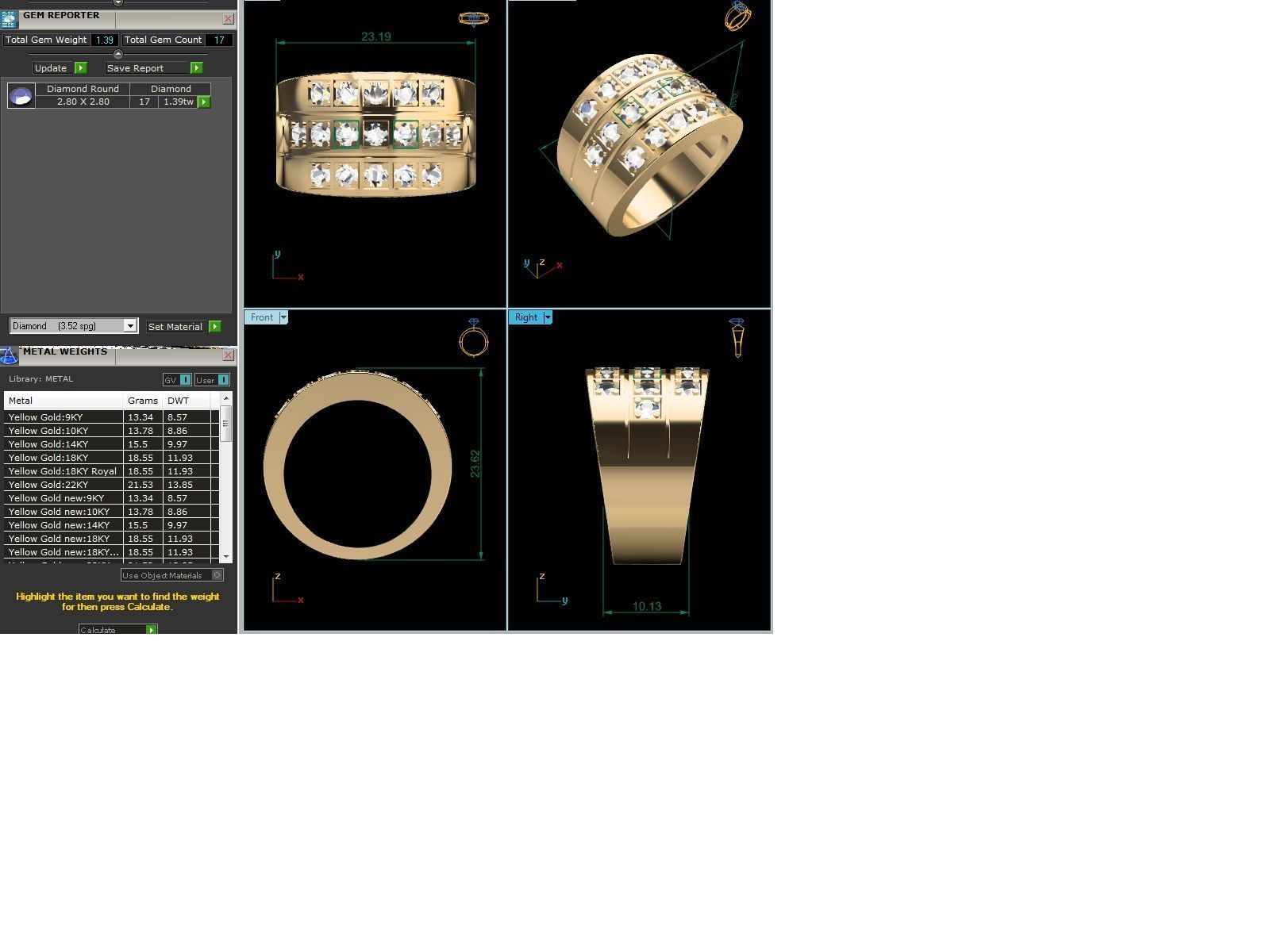 Diamond Ring 3D print model_3