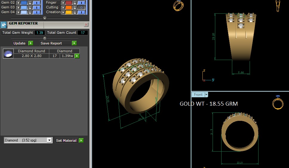 Diamond Ring 3D print model_1