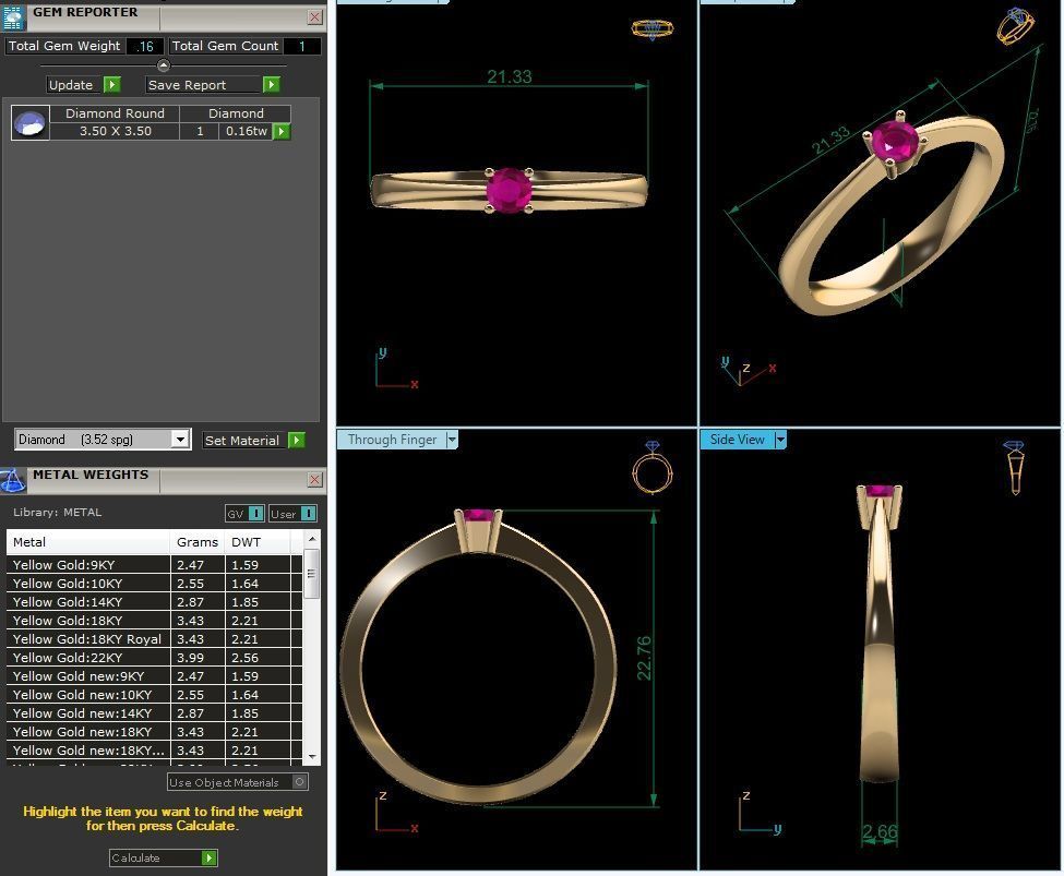 Diamond Ring 3D print model_5