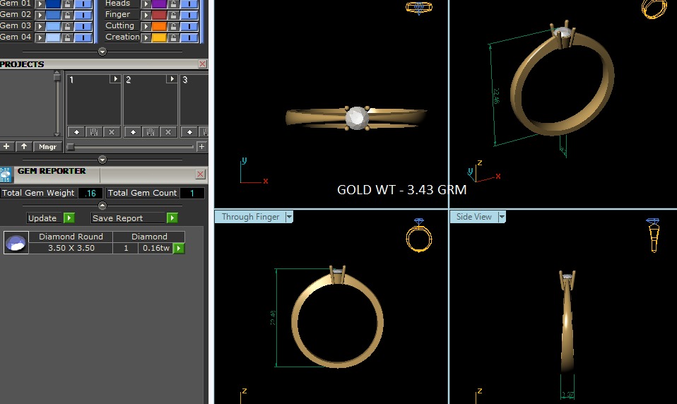Diamond Ring 3D print model_4