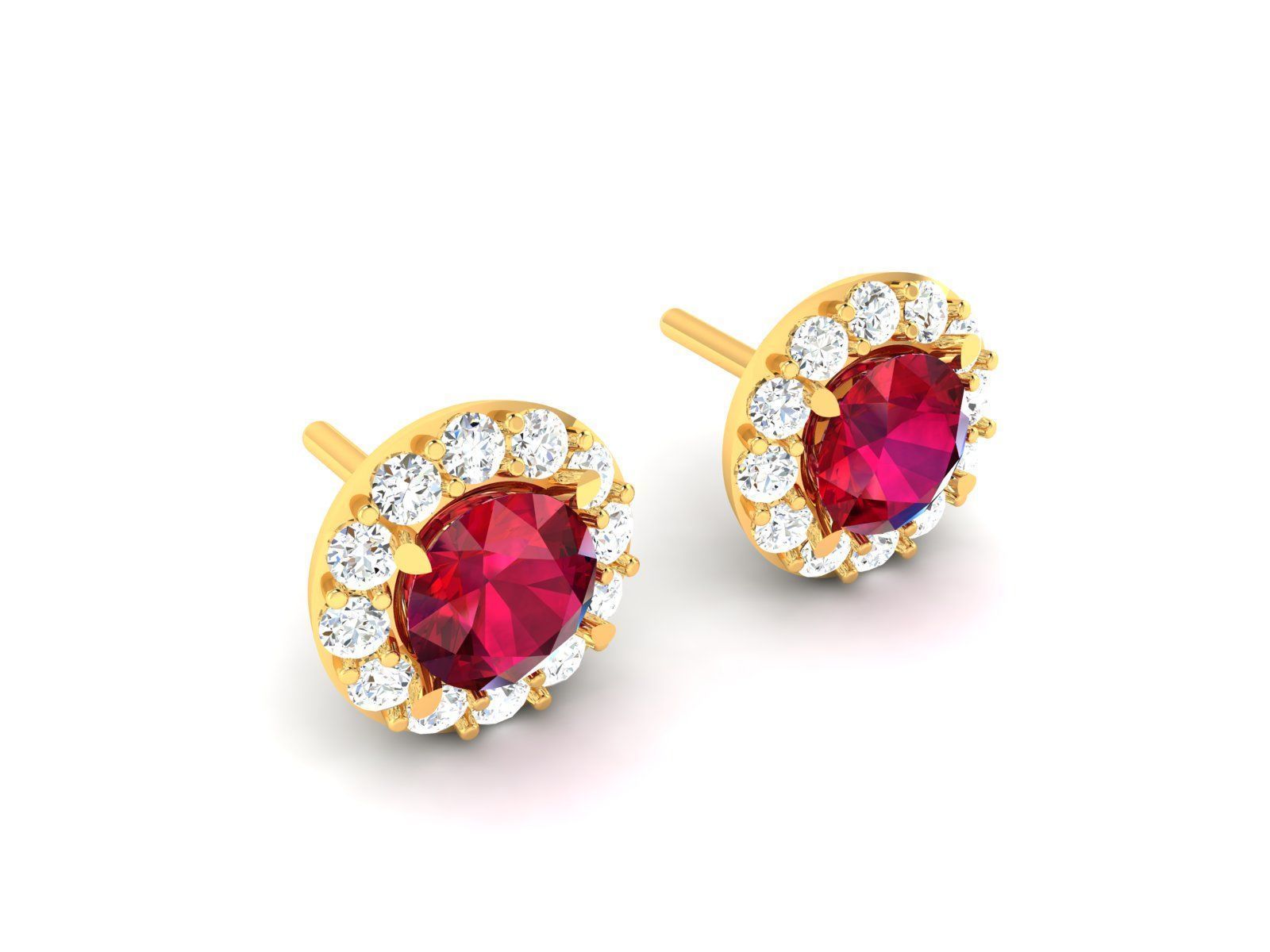 Diamond Earrings 3D print model_2