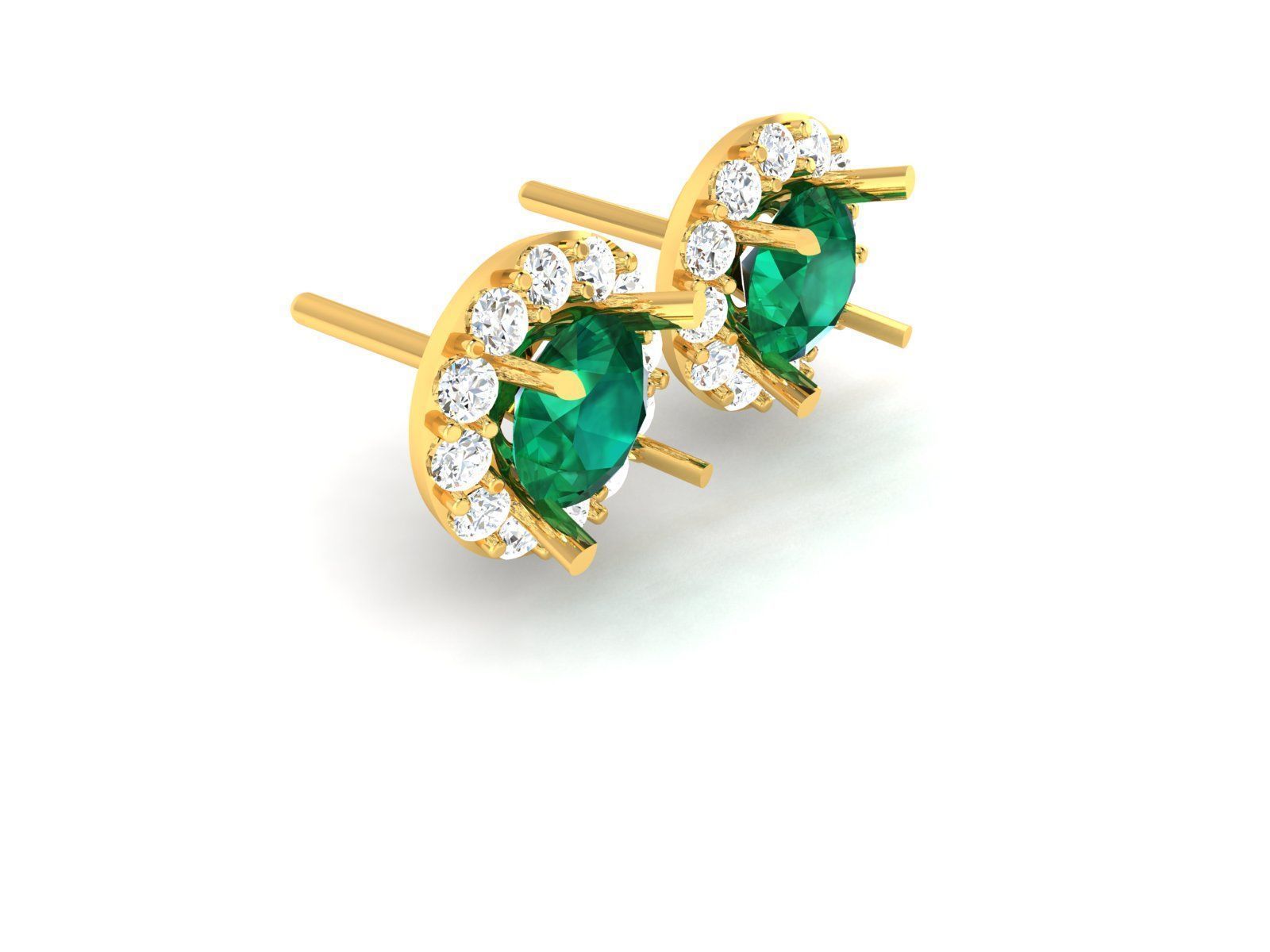 Diamond Earrings 3D print model_3