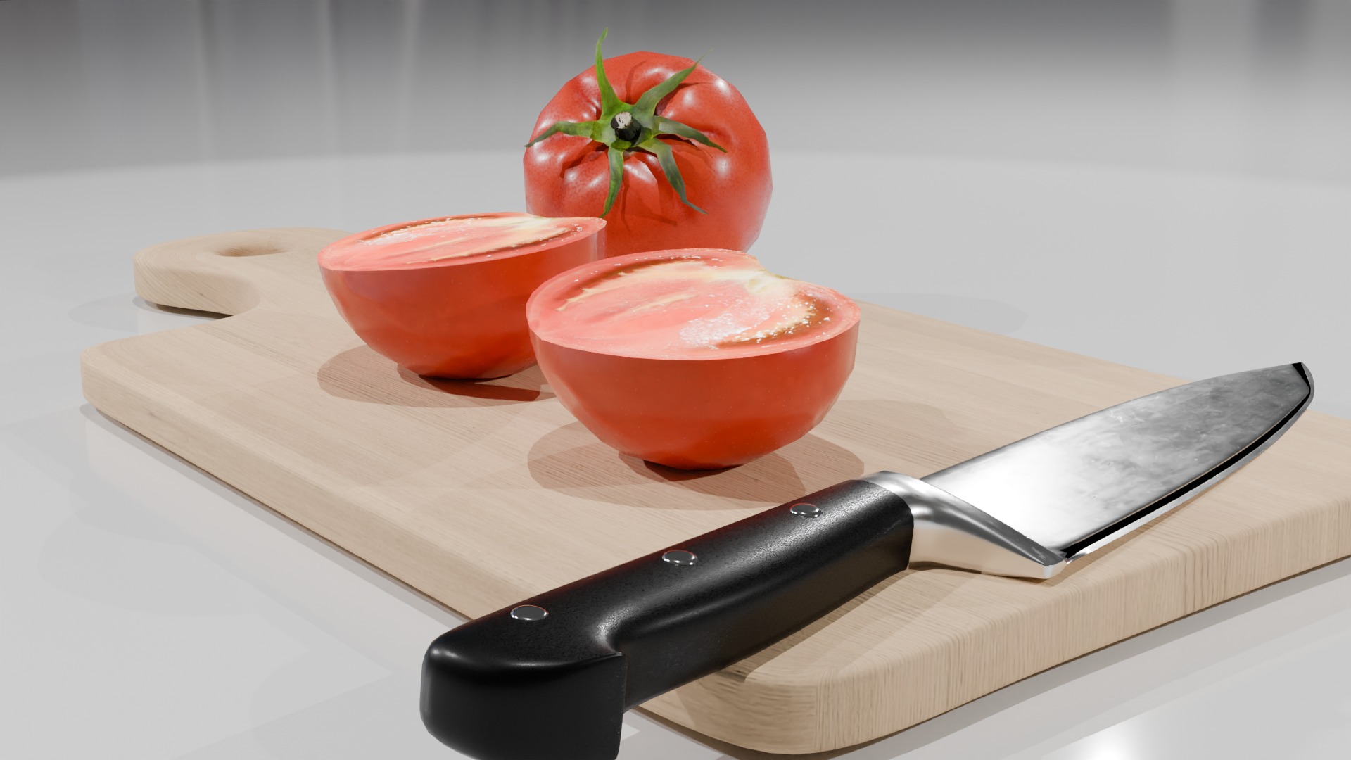 Vegetable Tomato Includes Cut Model Free low-poly 3D model_7