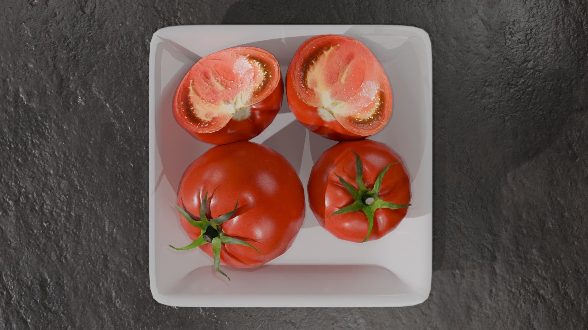 Vegetable Tomato Includes Cut Model Free low-poly 3D model_2