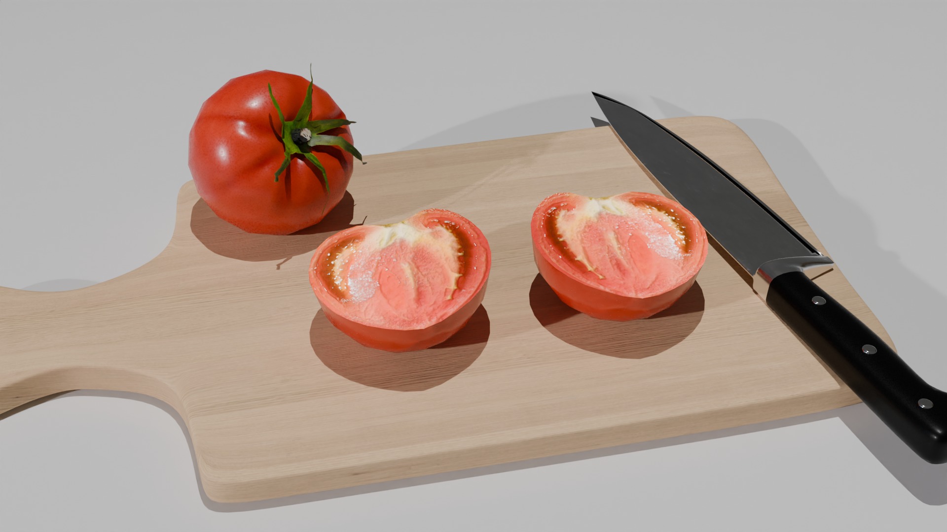 Vegetable Tomato Includes Cut Model Free low-poly 3D model_6