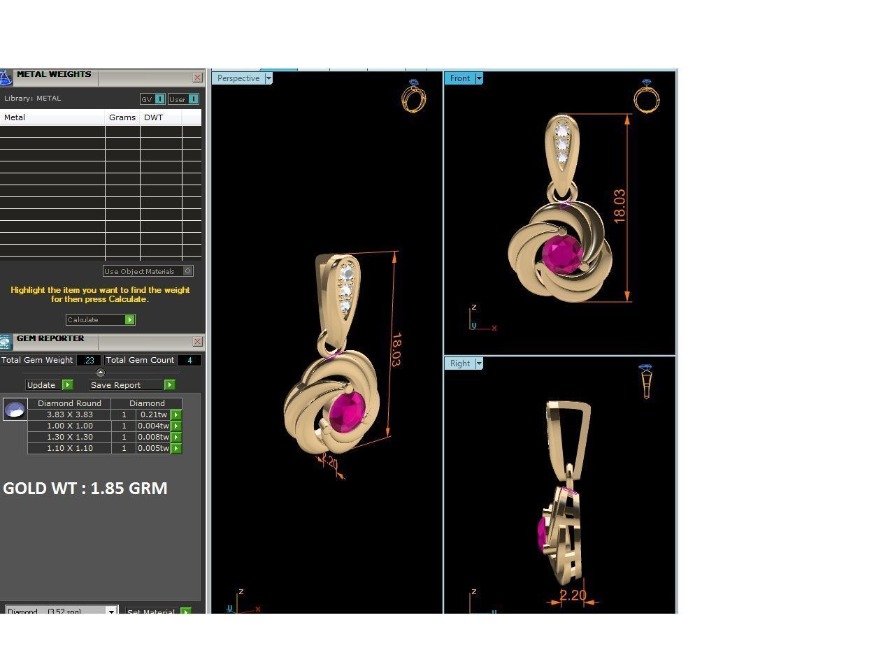 Diamond Pendant 3D print model_5