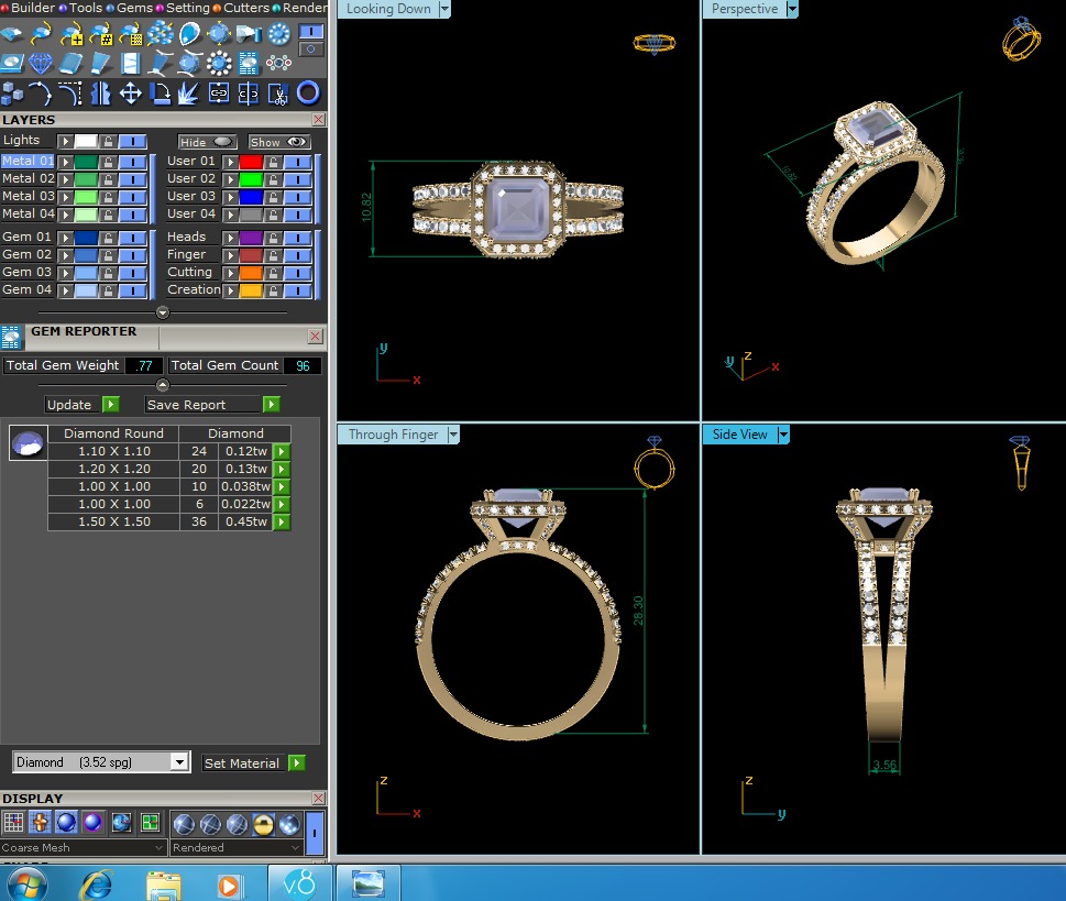 Diamond Ring 3D print model_3